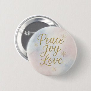 Macaron Rond 5 Cm Paix Joie Amour Noël Élégant