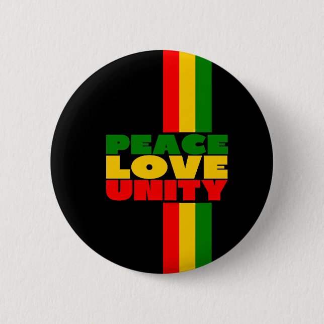 Macaron Rond 5 Cm Paix, Leve, unité, bouton de reggae (Devant)