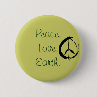 Macaron Rond 5 Cm paix, Peace.Love.Earth.