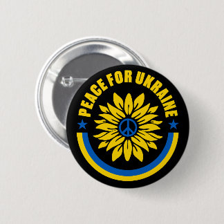Macaron Rond 5 Cm Paix pour tournesol Ukraine