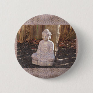 Macaron Rond 5 Cm Paix spirituelle bouddhiste d'idole de statue de