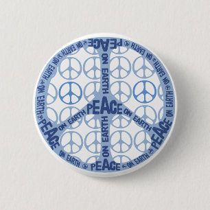 Macaron Rond 5 Cm Paix sur le signe de paix de la terre