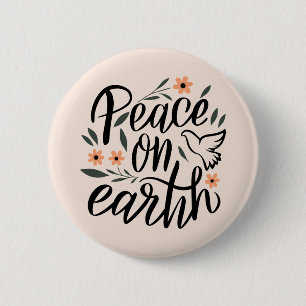 Macaron Rond 5 Cm Paix sur Terre Design Floral