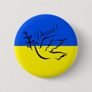 Macaron Rond 5 Cm Paix ukrainienne
