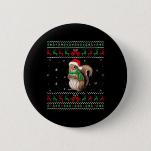Macaron Rond 5 Cm Pajama de Noël d'écureuil de Noël de Noël de Santa