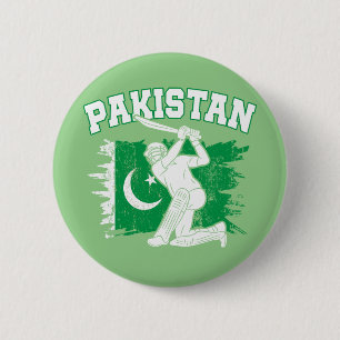 Macaron Rond 5 Cm Pakistan Cricket Star, Pakistan Cricket Cadeau