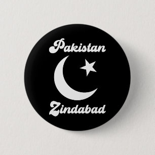 Macaron Rond 5 Cm Pakistan Zindabyd Dil Pakistanais Cœur Drapeau Fie