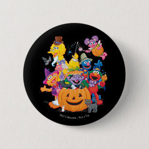 Macaron Rond 5 Cm Pal de rue Sésame   Bonne Halloween