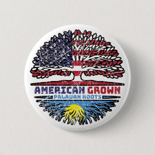 Macaron Rond 5 Cm Palaos Palaos Américain Etats-Unis Drapeau des rac