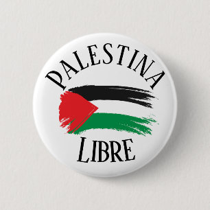 Macaron Rond 5 Cm Palestina Libre Free Palestine Español Button Pin