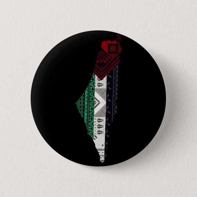 Macaron Rond 5 Cm Palestine Broderie tatreez drapeau Motif gratuit (Devant)