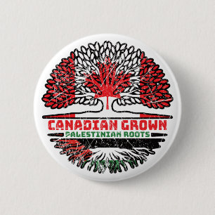 Macaron Rond 5 Cm Palestine Canadian Canada Arbre Racines