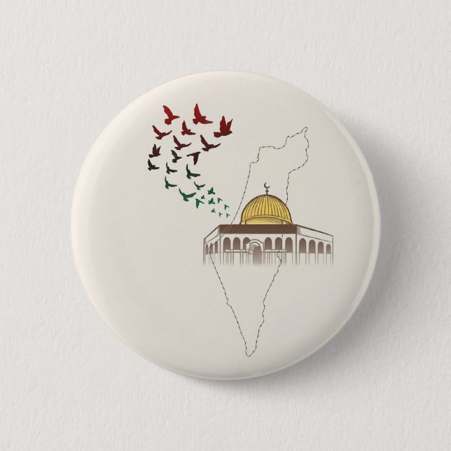 MACARON ROND 5 CM PALESTINE LIBRE (Devant)