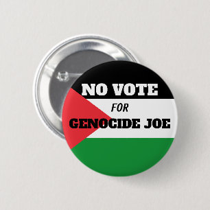 Macaron Rond 5 Cm PALESTINE LIBRE - Pas de vote pour Joe le Génocida