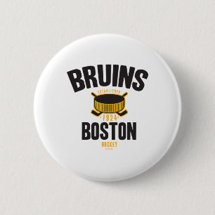 Macaron Rond 5 Cm Palet de hockey des Bruins de Boston blanc officie