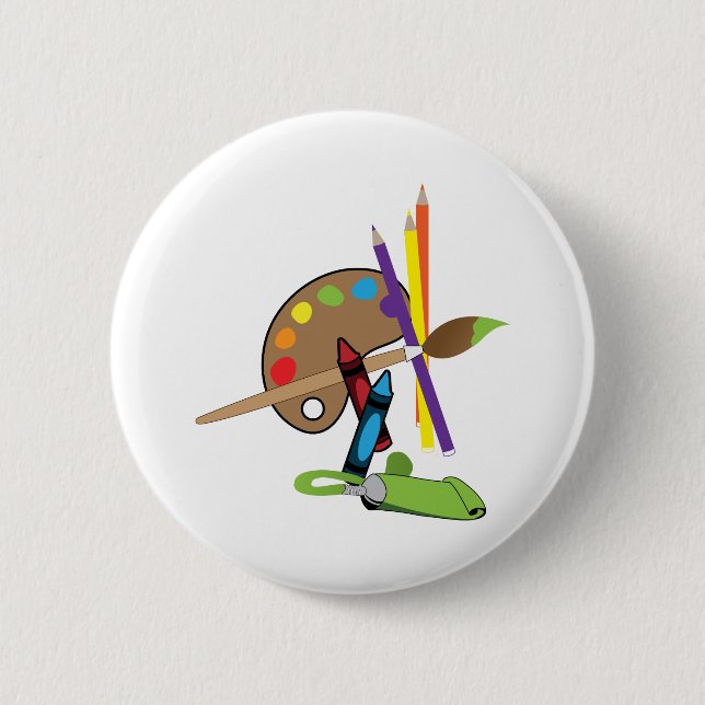 Macaron Rond 5 Cm Palette Couleur Artiste (Devant)