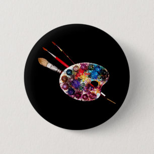 Macaron Rond 5 Cm PALETTE DE COULEUR, Peintre, Artiste
