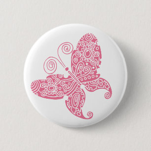 Macaron Rond 5 Cm Pâlissez - le bouton rose de papillon