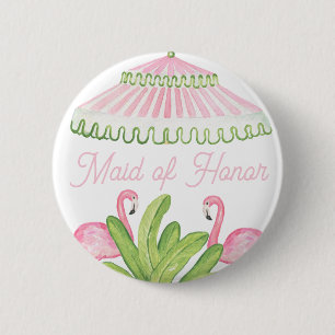 Macaron Rond 5 Cm Palm Beach Cabana Bach Club Demoiselle d'Honneur