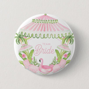 Macaron Rond 5 Cm Palm Beach Cabana Bach Club Équipe de la Mariée