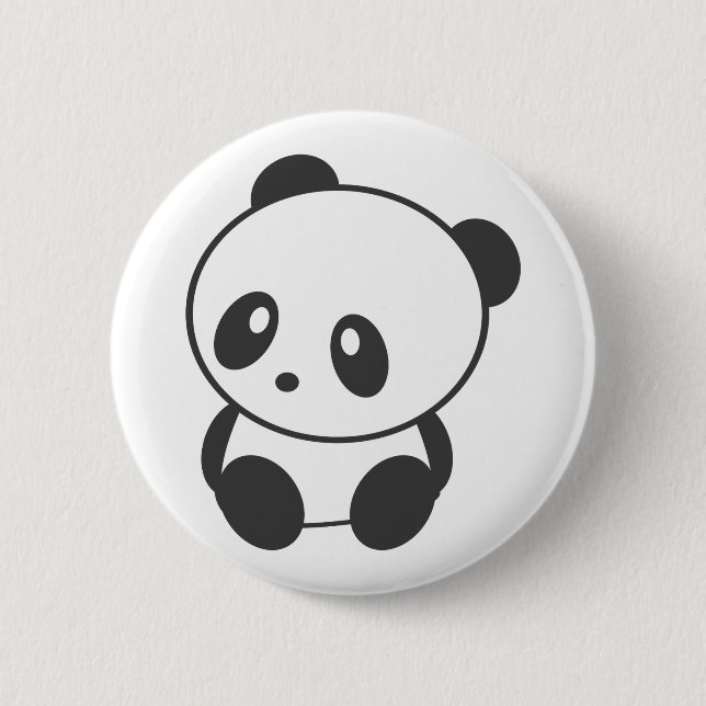 Macaron Rond 5 Cm Panda (Devant)