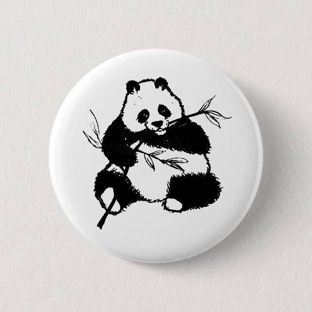 Macaron Rond 5 Cm Panda (Devant)