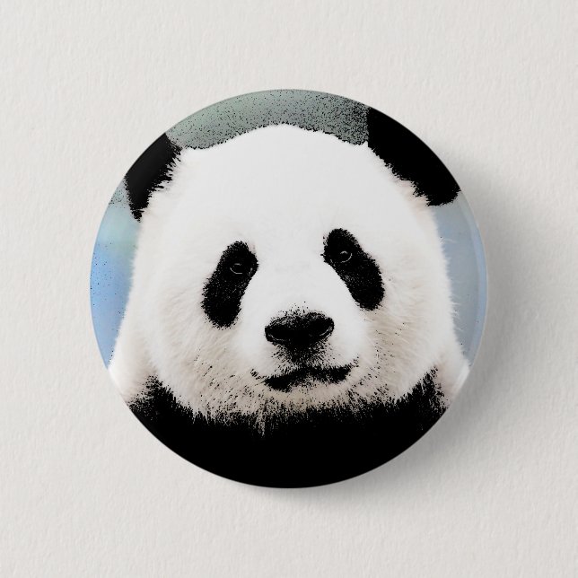 Macaron Rond 5 Cm Panda (Devant)