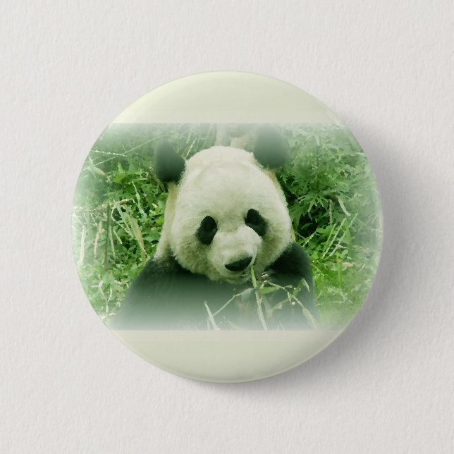 Macaron Rond 5 Cm Panda (Devant)