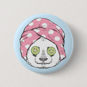 Macaron Rond 5 Cm Panda au spa