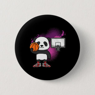 Macaron Rond 5 Cm Panda Bear Bysketbyll joueur Amoureux des animaux 