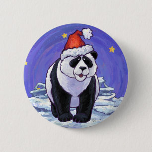 Macaron Rond 5 Cm Panda Bear Noël