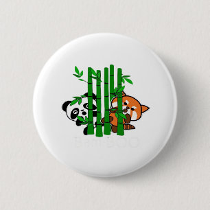 Macaron Rond 5 Cm Panda Bébé Cute Kawaii Et Panda Rouge Bamboo Peeka