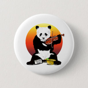 Macaron Rond 5 Cm Panda Busching Jouer un violon