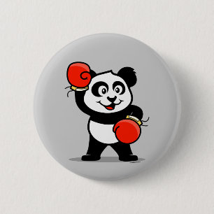 Macaron Rond 5 Cm Panda de boxe fine