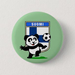 Macaron Rond 5 Cm Panda de football finlandais