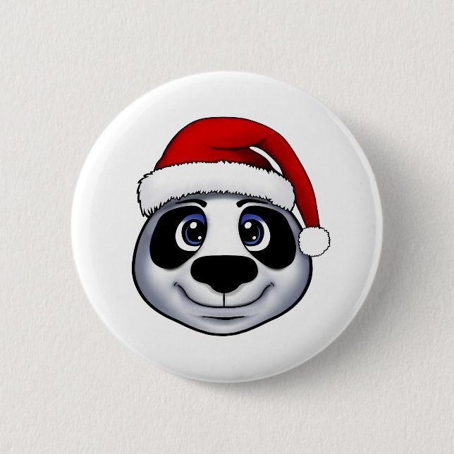 Macaron Rond 5 Cm Panda de Noël (Devant)
