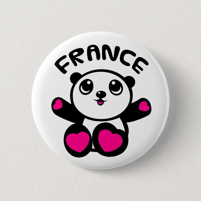 Macaron Rond 5 Cm Panda France de panda (Devant)