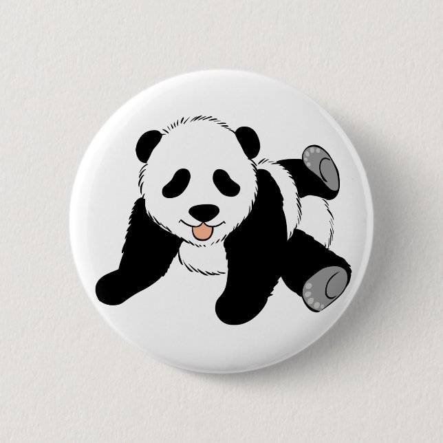 Macaron Rond 5 Cm Panda idiot (Devant)