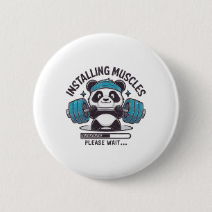 Macaron Rond 5 Cm Panda Installation Muscles Veuillez Attendre Poids