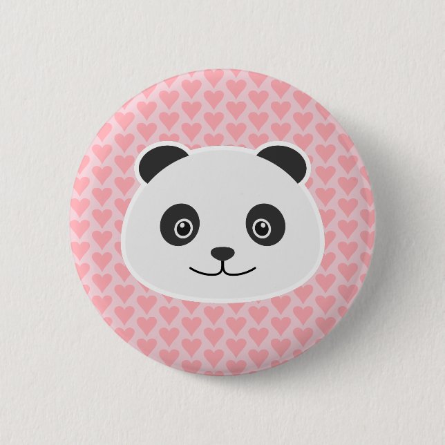Macaron Rond 5 Cm Panda Love (Devant)