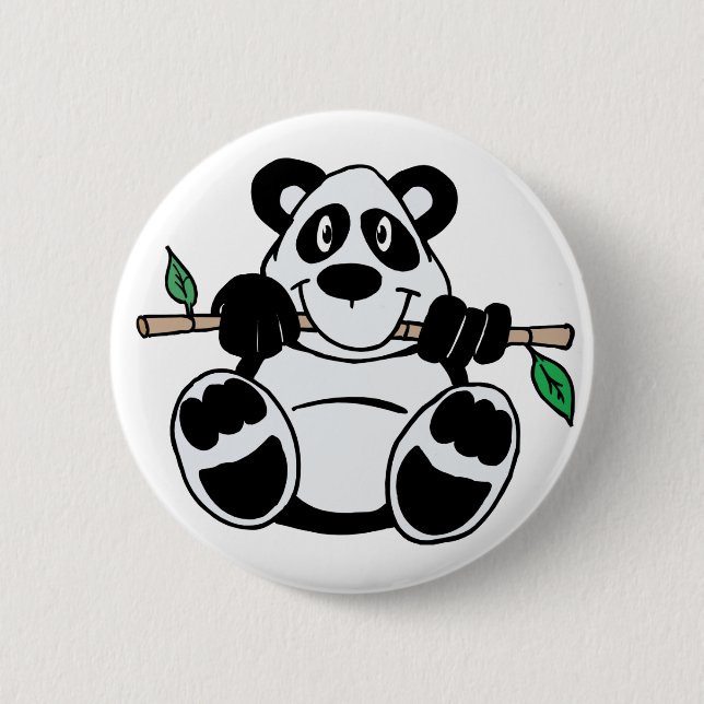 Macaron Rond 5 Cm Panda mignon (Devant)