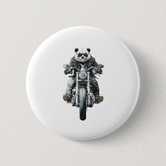 Macaron Rond 5 Cm Panda motard