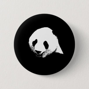 Macaron Rond 5 Cm Panda noir et blanc