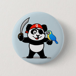 Macaron Rond 5 Cm Panda pirate