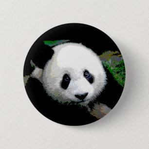 Macaron Rond 5 Cm Panda Pop Art