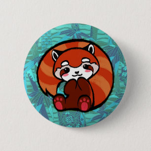 Macaron Rond 5 Cm Panda rouge