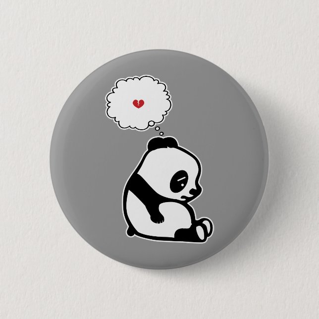 Macaron Rond 5 Cm Panda triste (Devant)
