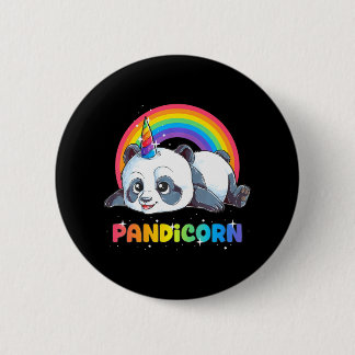 Macaron Rond 5 Cm Panda Unicorn Pandicorn Girls Rainbow Pandacorn