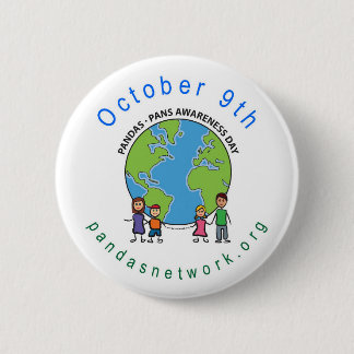 Macaron Rond 5 Cm PANDAS/PANS Pin de jour de conscience du 9 octobre