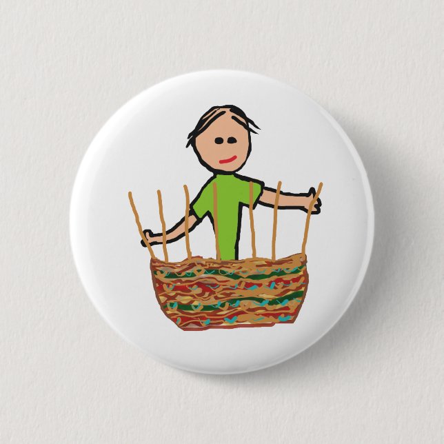 Macaron Rond 5 Cm Panier (Devant)